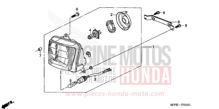 SCHEINWERFER (CB500S) von CB1300 Super Bold'or ABS SCHWARZ (NH1) von 2002